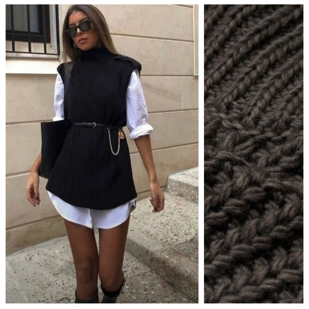 Bloggers Fave! H&M Dark Gray Sleeveless Turtleneck Sweater Vest